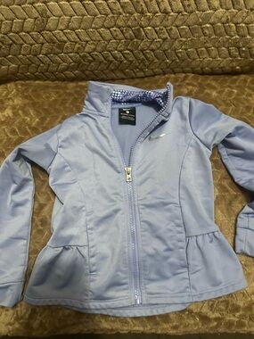 Nike Girls Lavender Full-Zip Jean-Style Jacket